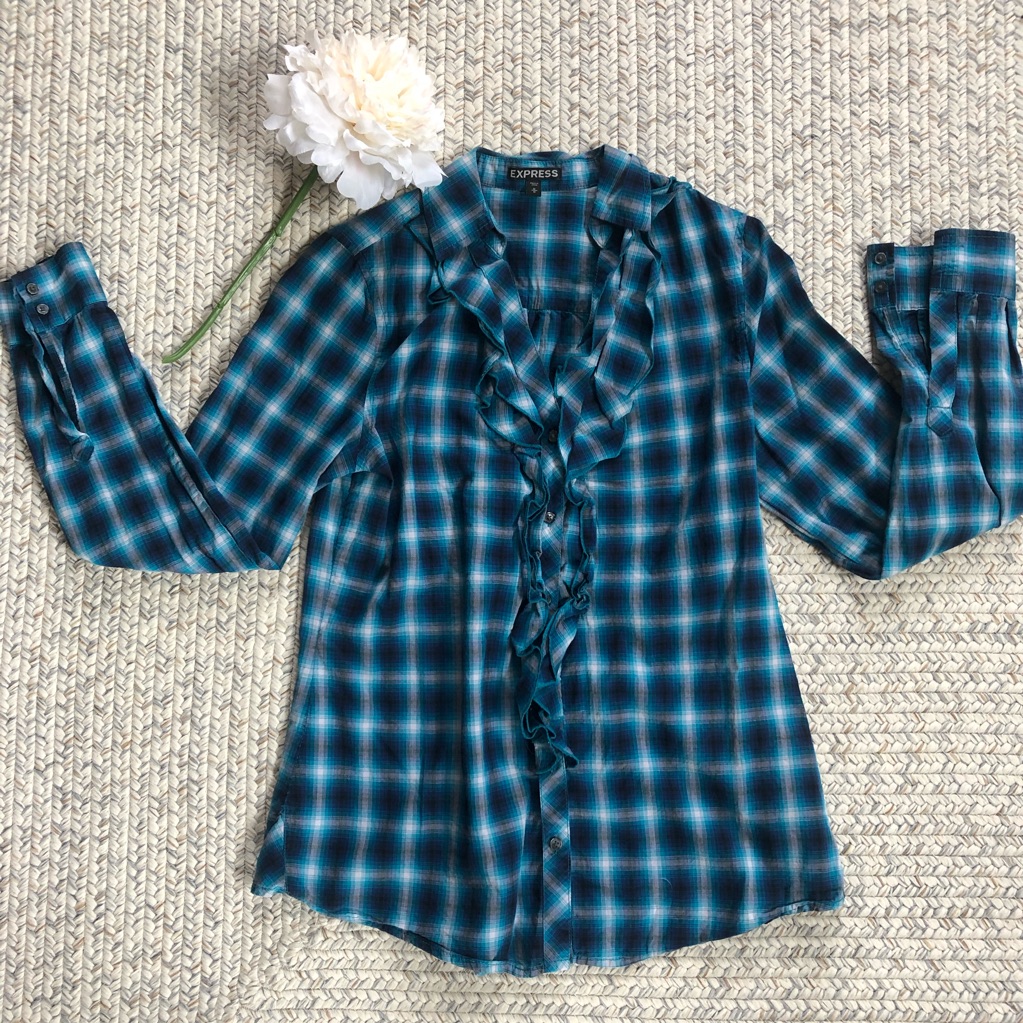 Express Blue Button-Down